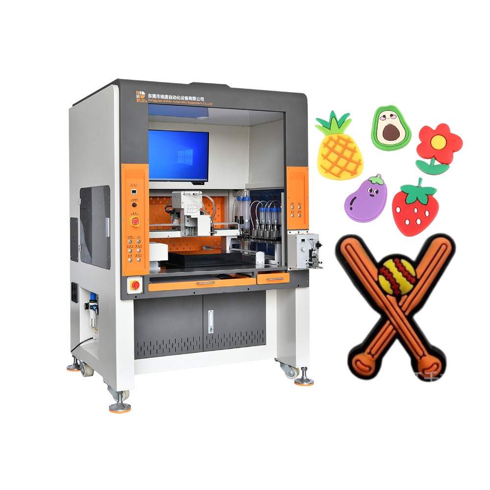 soft pvc rubber patch filling machine for custom bag labels